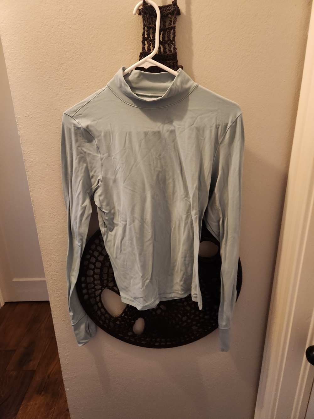 aerie Light Blue Long Sleeve Mock Neck Top